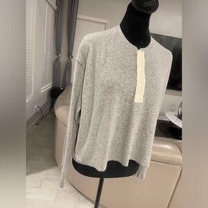 Polo Ralph Lauren oversized Henley cropped top XS